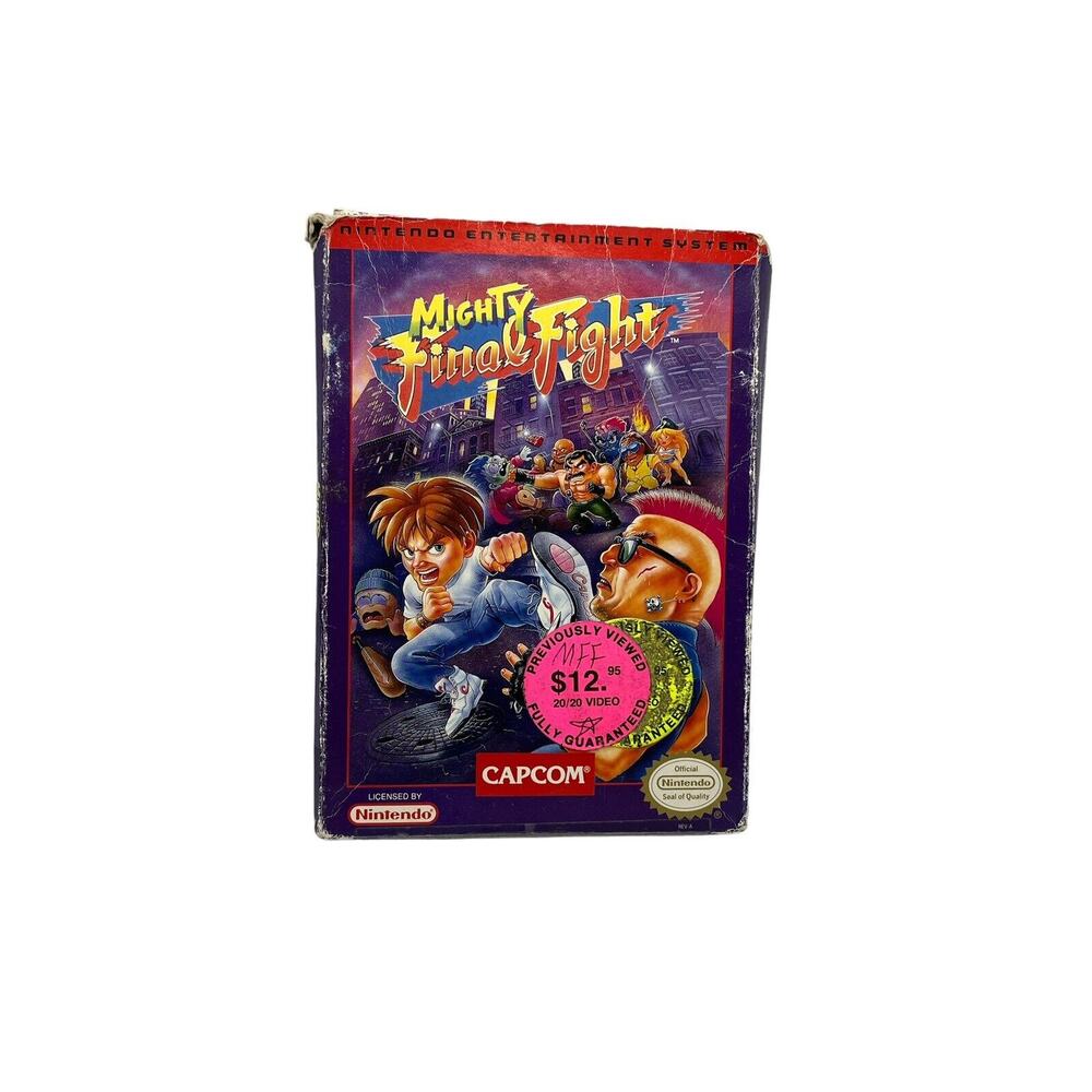 Nintendo NES Game Mighty Final Fight Rare Authentic Cartridge W/ Box & Sleeve